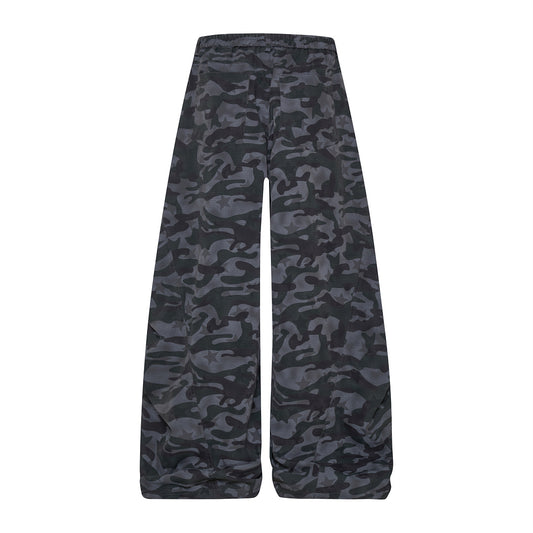 Charcoal Camo Camo Wide-Leg Trousers