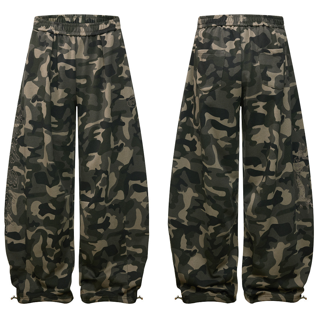 Olive Camo Camo Fleece Barrel Joggers
